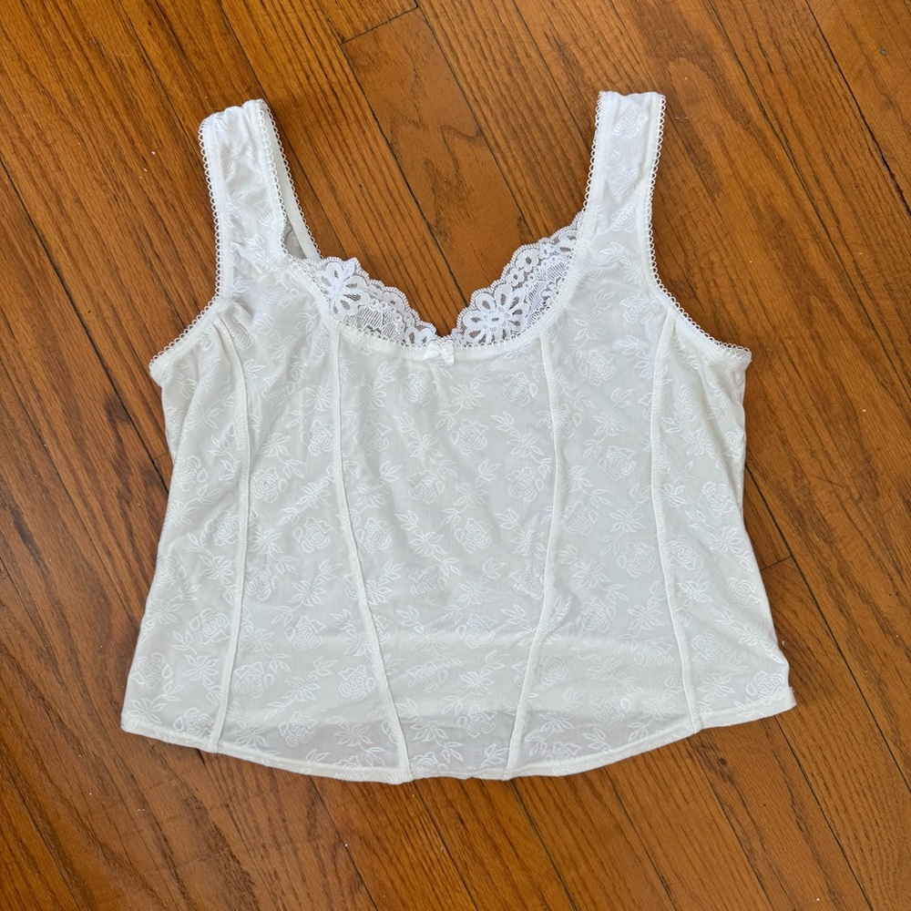 Vintage cropped white corset